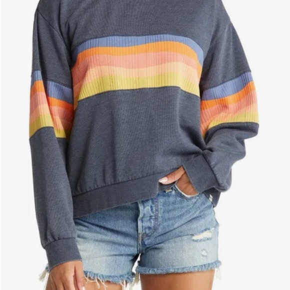 Rip Curl Melting Waves Crew Sweatshirt Blue size Small - Picture 2 of 6